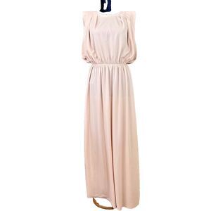 H&M Dress Formal Maxi Women's Size 8 Blush Open back Goddess high elastic waist